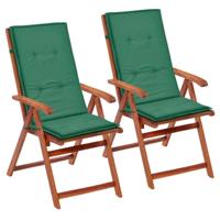 VidaXL Tuinstoelkussens 2 st hoge rug 120x50x3 cm stof groen - thumbnail