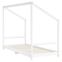 Kinderbedframe 2x(90x190) cm massief grenenhout wit - thumbnail