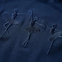 Kindershirt lange mouwen ballerinaprint 116 marineblauw - thumbnail