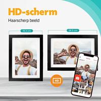 Pora&co Digitale Fotolijst met WiFi & Frameo App 10 inch, zwart / hout - thumbnail