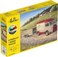 Heller 52331 STARTER KIT Citroen HY + Goods Trailer Bouwpakket Schaal 1:24 - thumbnail