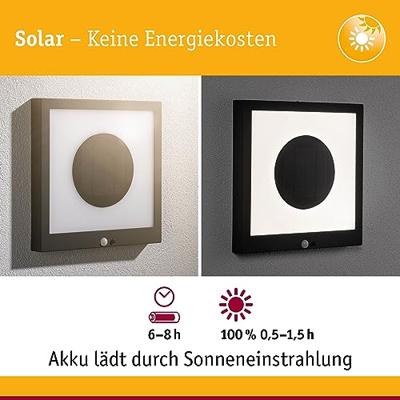 Paulmann 94263 Taija Wandlamp op zonne-energie Energielabel: G (A - G) 1.2 W Warmwit Antraciet