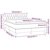 Boxspring met matras stof lichtgrijs 140x190 cm - thumbnail