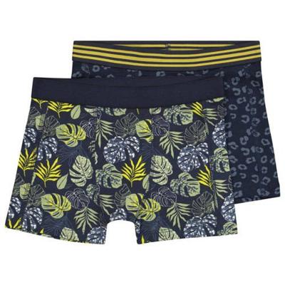 HEMA boxershort - set van 2 donkerblauw/groen/geel