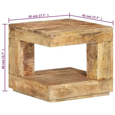 Salontafel 45x45x40 cm massief mangohout - thumbnail