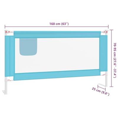 Bedhekje peuter 160x25 cm stof blauw