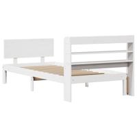 Bedframe met hoofdeinde zonder matras 90x200 cm wit - thumbnail