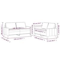 2-delige Loungeset met kussens fluweel zwart - thumbnail