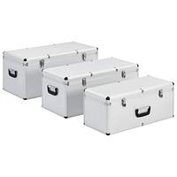 VidaXL Opbergkoffers 3 st aluminium zilverkleurig - thumbnail