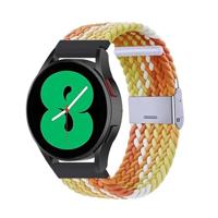 By Qubix - Compatible met Garmin Forerunner 255 - Braided nylon bandje - Geel/oranje - Compatible Garmin bandje - Bandbreedte: 22mm - thumbnail