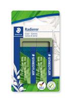 Staedtler gum Eco, olijfgroen, ft 65 x 23 x 13 mm, blister van 2 stuks - thumbnail