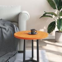 Tafelblad rond 50x2,5 cm massief grenenhout wasbruin - thumbnail