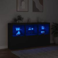 Dressoir met LED-verlichting 181,5x37x100 cm zwart - thumbnail