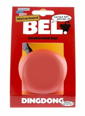 fietsbel Ding Dong 80mm bourgonje red