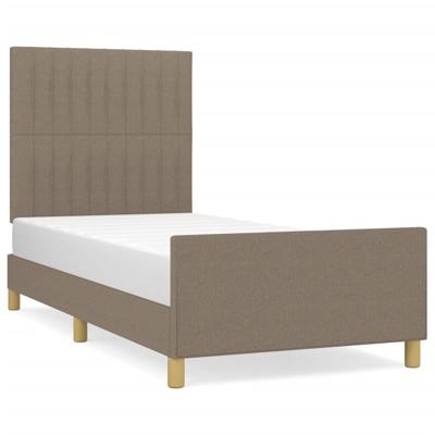 Bedframe zonder matras stof taupe 160x200 cm - thumbnail