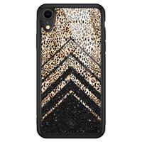 iPhone XR glazen hardcase - Chevron luipaard - thumbnail