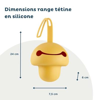 Fopspeenhouder - THERMOBABY - Siliconen - Honinggeel - Zacht en BPA-vrij