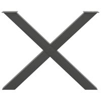 Eettafelpoten 3 st X-vormig 90x(72-73) cm staal antraciet - thumbnail