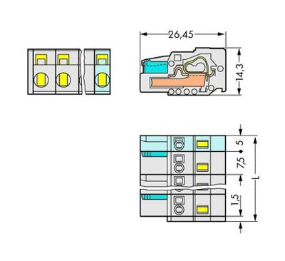 WAGO 721-202/026-000 Female connector 100 stuk(s)