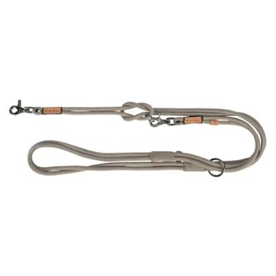 Trixie be nordic hondenriem verstelbaar leer grijs 200x0,8 cm