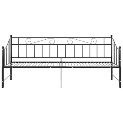 Slaapbankframe uittrekbaar metaal zwart 90x200 cm Slaapbankframe uittrekbaar metaal zwart 90x200 cm