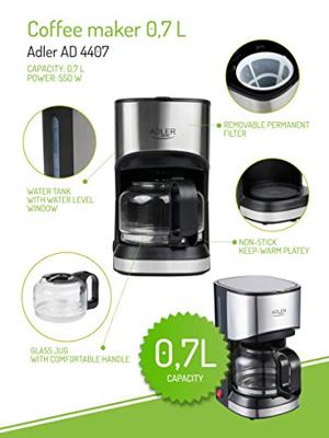 Adler AD 4407 koffiezetapparaat Half automatisch Filterkoffiezetapparaat - thumbnail