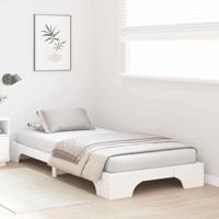 Bedframe Wit 75 x 190 cm Massief grenenhout - thumbnail