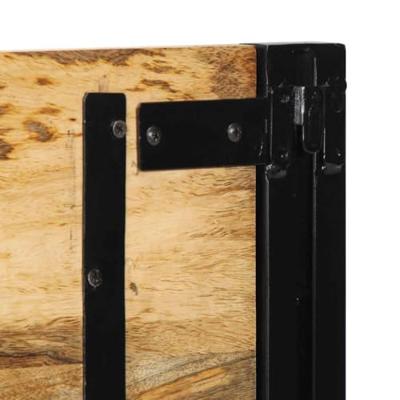Hoofdeinde 120 cm massief hout mango en ijzer