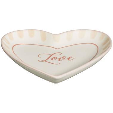 Deco schaaltje Love - off-white - 18x18 cm - Leen Bakker