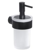Zeepdispenser Sapho Pirenei Hangend 125 ML Mat Zwart / Satijnglas - thumbnail