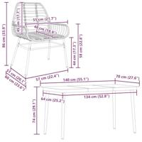 5-delige Tuinset poly rattan glas bruin - thumbnail