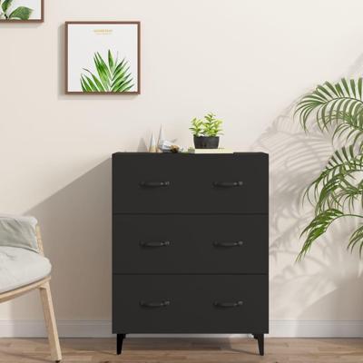 Dressoir 69,5x34x90 cm bewerkt hout zwart