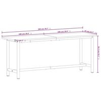 Werkbank 200x55x81,5 cm massief beukenhout en metaal - thumbnail
