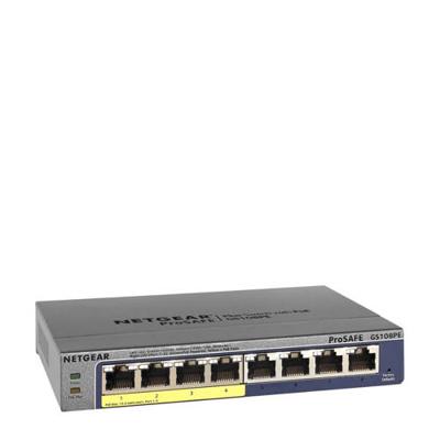 Netgear ProSAFE Unmanaged Plus Switch - GS108PE - 8 Power over Ethernet poorten