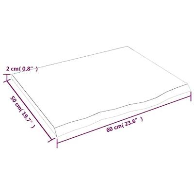 VidaXL Wastafelblad 60x50x2 cm behandeld massief hout donkerbruin VidaXL Wastafelblad 60x50x2 cm behandeld massief hout donkerbruin