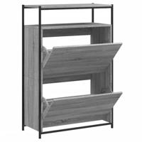 Schoenenkast 75x34x112 cm bewerkt hout grijs sonoma eikenkleur - thumbnail
