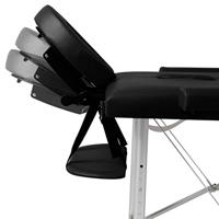 VidaXL Massagetafel met 2 zones inklapbaar aluminum frame zwart - thumbnail