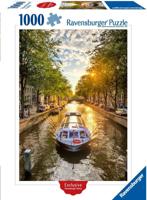 Ravensburger puzzel 1000 stukjes grachten Amsterdam - thumbnail