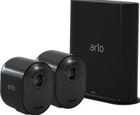 Arlo Ultra 2 draadloze WiFi-beveiligingscamera voor buiten, 4K UHD, 180˚ kleurennachtzicht, sirene, bewegingsdetectie, 2-weg-audio, Smart Hub inbegrepen, incl. proefp. Arlo Secure, 2 cam-kit, zwart - thumbnail