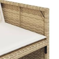 9-delige Tuinset met kussens poly rattan beige - thumbnail