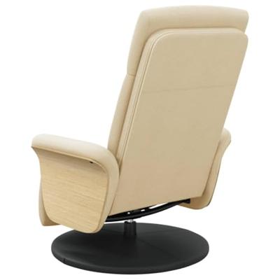 Fauteuil verstelbaar met voetensteun stof crèmekleurig