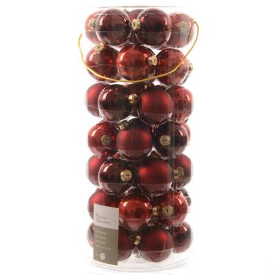 Kerstbal glas mix rood dia 6 cm assortie Decoris - Decoris