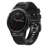 leer + siliconen bandje - Zwart - Garmin Fenix 7X / 6X / 5X - thumbnail