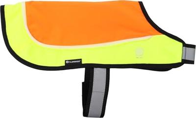 Veiligheidsvest Simi fluo oranje met led licht voor de hond L