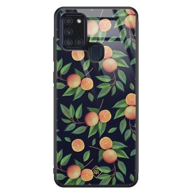 Samsung Galaxy A21s glazen hardcase - Orange lemonade Samsung Galaxy A21s glazen hardcase - Orange lemonade