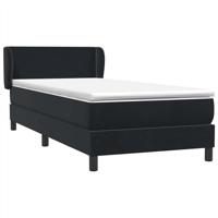 Boxspring met matras fluweel zwart 80x210 cm - thumbnail