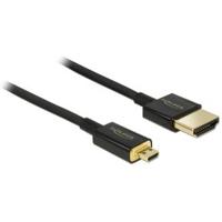 Delock 84788 HDMI-kabel HDMI Aansluitkabel HDMI-A-stekker, HDMI-micro-D-stekker 0.50 m Zwart 4K UHD, Vergulde steekcontacten - thumbnail