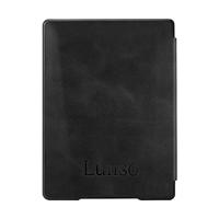 Lunso - Kobo Aura H2o edition 1 hoes (6.8 inch) - Lederen sleep cover - Zwart - thumbnail
