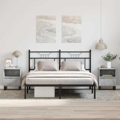 Nachtkastjes 2 st 40x35x50 cm bewerkt hout betongrijs
