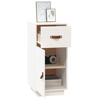 Dressoir 34x40x75 cm massief grenenhout wit - thumbnail